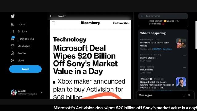 MICROSOFT ACTIVISION BLIZZARD DEAL WIPES $20 BILLION OFF OF SONYS MARKET VALUE! OH MY GOD! смотреть онлайн