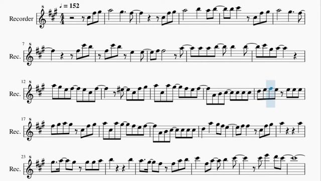 Recorder Sheet Music: How to play Blue Bird (Naruto) by Ikimono Gakari смотреть онлайн