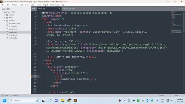 How to delete directory in php using rmdir php function - OOP PHP PDO - 4K смотреть онлайн