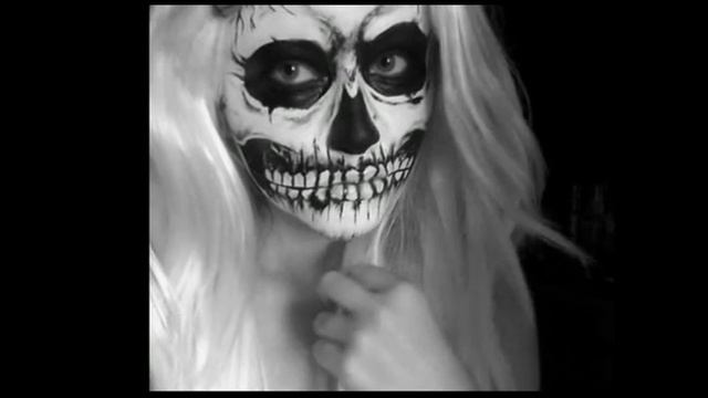 Макияж череп гуашью на хэллоуин Halloween gouache makeup актуально каждый год ?✨ смотреть онлайн