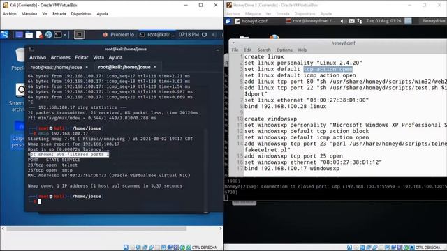 Honeydriver: Implementación de honeypot a través de un honeyd смотреть онлайн