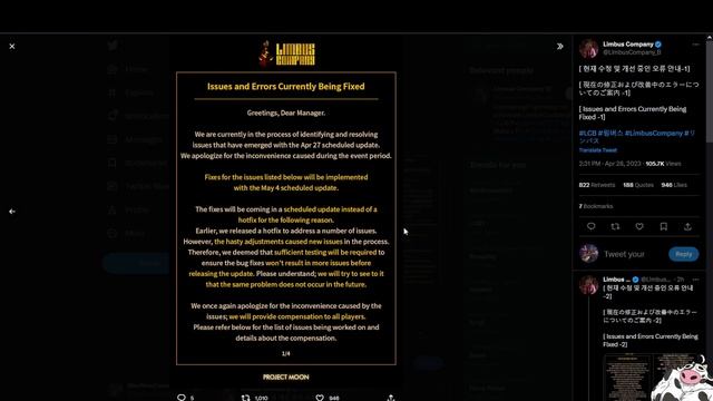 [Limbus Company] April 28th patch and things to come смотреть онлайн