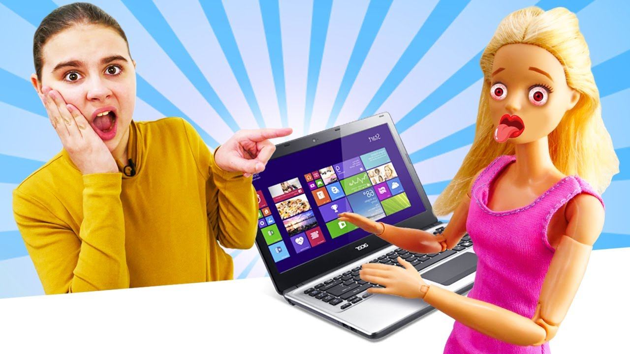 Кукла Барби пересидела за компьютером - Видео для девочек про игры с Барби смотреть онлайн