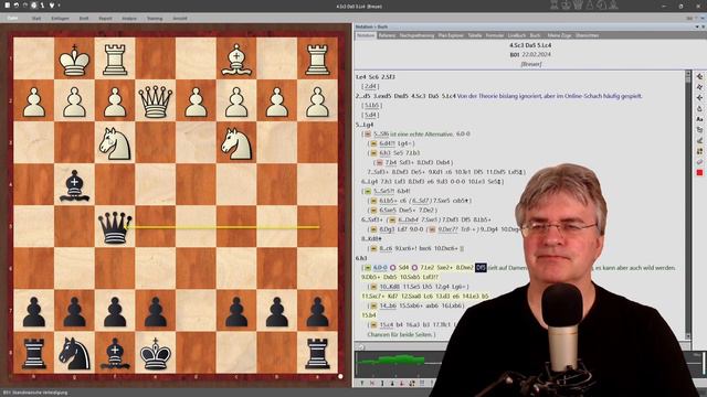 Pseudo-Skandinavisch: Die Hauptvariante mit 4.Sc3 Da5 5.Lc4 смотреть онлайн