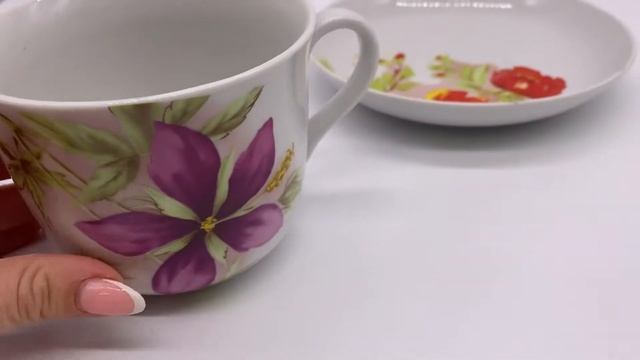 Чашка с блюдцем Ностальгия Альпийские цветы Дулево смотреть онлайн