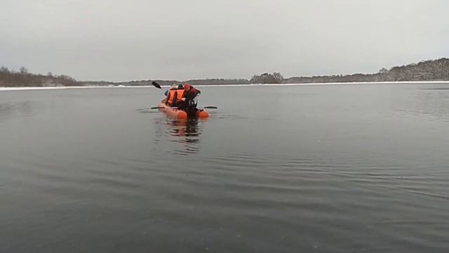 На катабайде с мотором по реке Сура. Февральские покатушки. смотреть онлайн