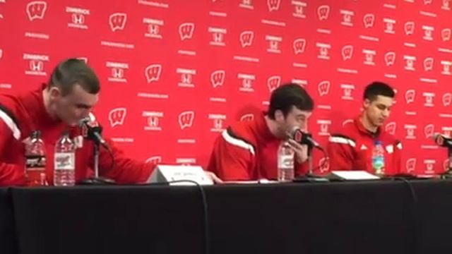 Badgers players Sam Dekker, Frank Kaminsky & Bronson Koenig after topping Illinois смотреть онлайн
