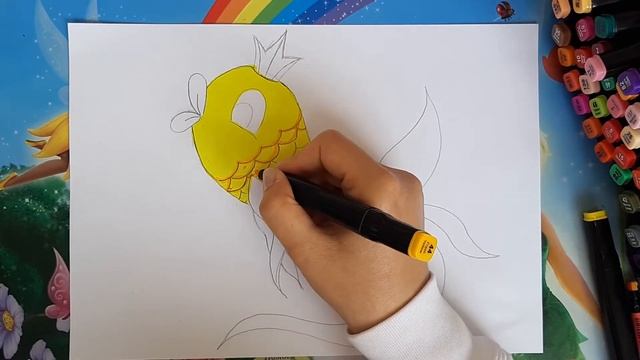 Рисуем золотую рыбку смотреть онлайн