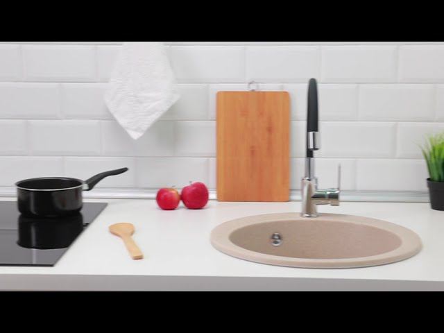 Кухонная мойка из искусственного камня Виктори, Alcora, цвет карамель смотреть онлайн