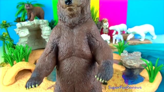 WILD ANIMALS Grizzly POLAR BEAR Sun Bear PANDA Educational Toys - Learn about Zoo animals in Englis смотреть онлайн