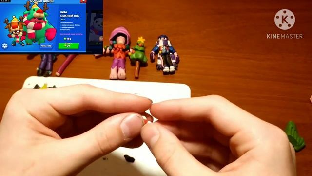 Как слепить Ниту красный нос из пластилина!!!: Бравл Старс. смотреть онлайн