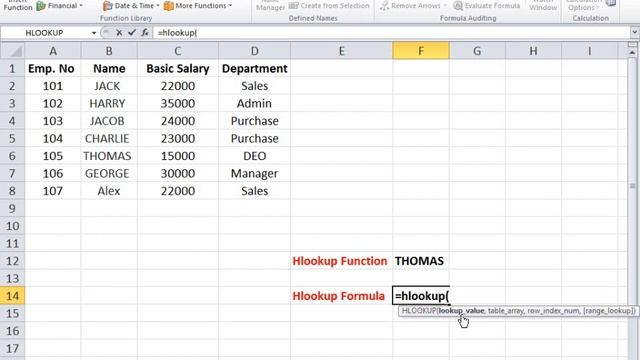 Hlookup Formula & Function смотреть онлайн