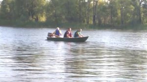 Лодка Диана 340. Загрузка 250 кг. Осадка в статике очень даже небольшая.