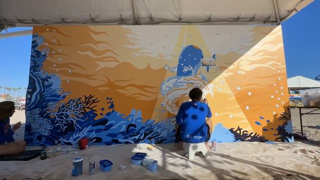 Mural :: Shiseido Blue Project 2023 :: art by Daisuke Okamoto смотреть онлайн