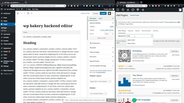 Get WP Bakery Visual Composer back when Gutenberg is built into WordPress Core смотреть онлайн