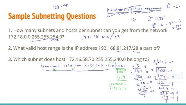 Module 11 Sample subnetting questions | CCNA level 2: IP Addressing and Subnetting | Networking смотреть онлайн