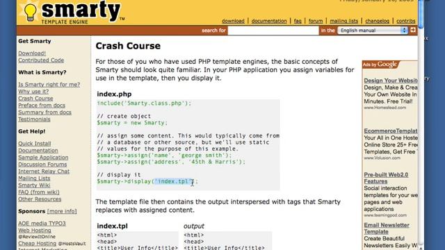 PHP Tutorial Advanced 14 03 Using the Smarty PHP templating engine смотреть онлайн