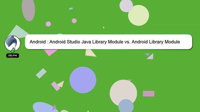 Android : Android Studio Java Library Module vs. Android Library Module смотреть онлайн