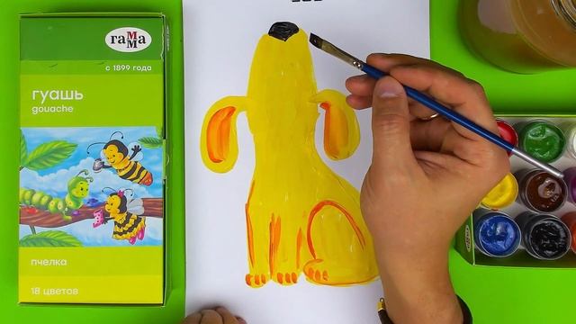 Как нарисовать СОБАКУ просто красками - урок рисования смотреть онлайн