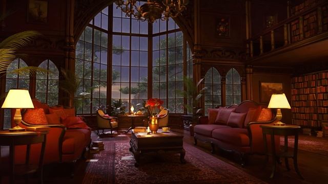 Luxurious Mansion Rain on Window with Thunder SoundsㅣDeep Sleep, Study, and Relaxation Sounds смотреть онлайн