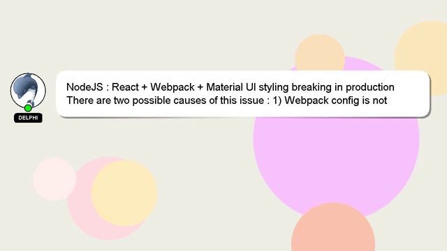 NodeJS : React + Webpack + Material UI styling breaking in production смотреть онлайн