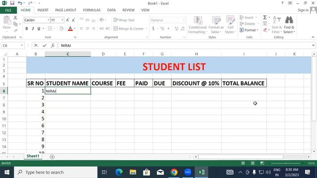 How to create Student List in MS Excel | GIT Education смотреть онлайн