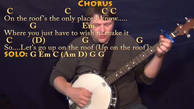 Up On the Roof (Drifters) Banjo Cover Lesson with Chords/Lyrics - Capo 1st смотреть онлайн