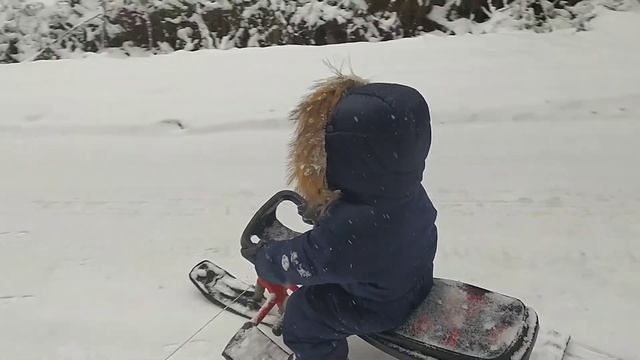Зимние покатушки! Первый снегопад!