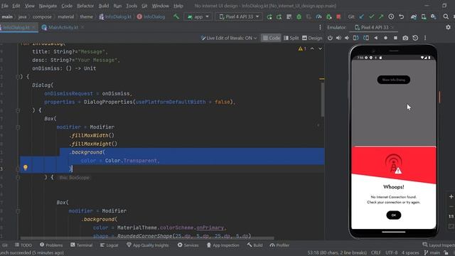 No Internet Connection UI Design - Compose UI UX (Bottom dialog) смотреть онлайн