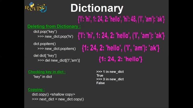 pyrevise 3 : dictionary enumerate zip смотреть онлайн
