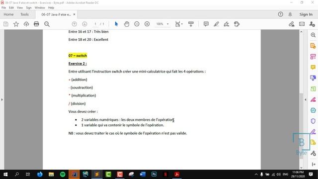 if ... else / switch (Homework) - Java in Hassaniya ?? смотреть онлайн