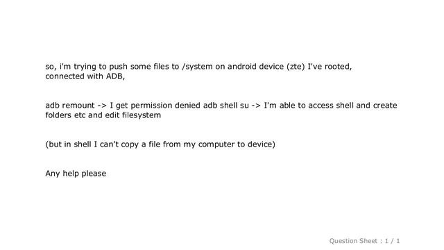Android : adb remount permission denied, but able to access super user in shell -- android смотреть онлайн