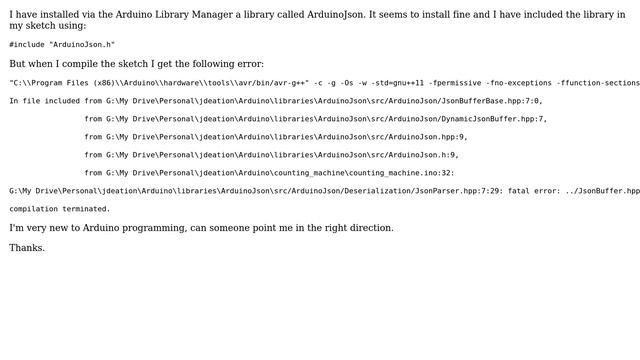 Arduino: Library Compiler Error - ArduinoJson смотреть онлайн