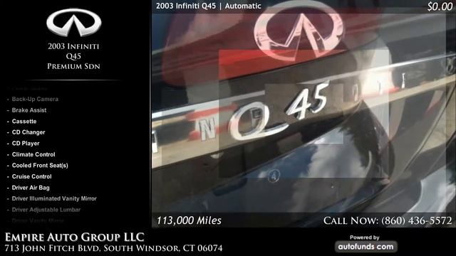 Used 2003 Infiniti Q45 | Empire Auto Group LLC, South Windsor, CT - SOLD