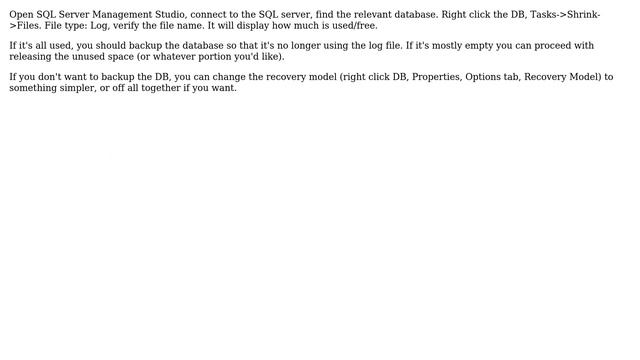 DevOps & SysAdmins: 55GB LDF file in C:WindowsSYSMSISSEEMSSQL.2005MSSQLData? How can I clear it? смотреть онлайн