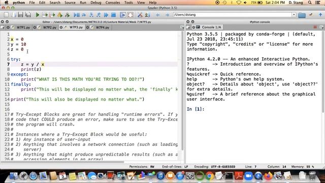 METR1313 - Week 7 - Segment 3: Python Try-Except-Finally Blocks смотреть онлайн