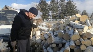Колка берёзовых дров ч.1