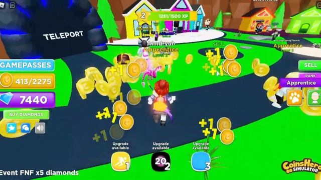 Roblox СИМУЛЯТОР МОНЕТ собираю монеты и получаю брильянты. смотреть онлайн