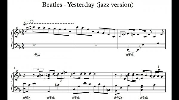 Ноты Beatles - Yesterday (jazz version)