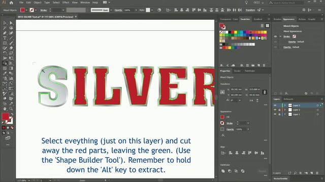 How to create silver and chrome text using Adobe Illustrator смотреть онлайн