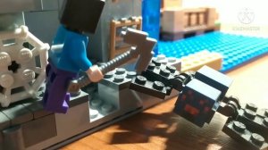 2 часть выживание Стива е лего майнкрафт. Путешествие в шахту!