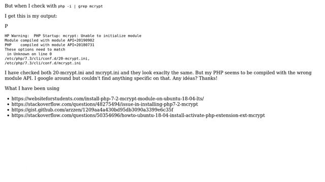 Magento: Problem with installing mcrypt on PHP 7.3.13 Ubuntu смотреть онлайн