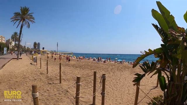 SPAIN'S MOST FAMOUS BEACH | Barcelona Spain Travel Vlog смотреть онлайн