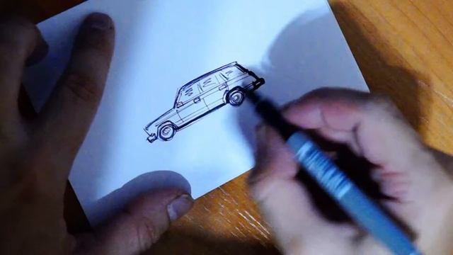 Как нарисовать машину ВАЗ 2104 быстро и легко смотреть онлайн