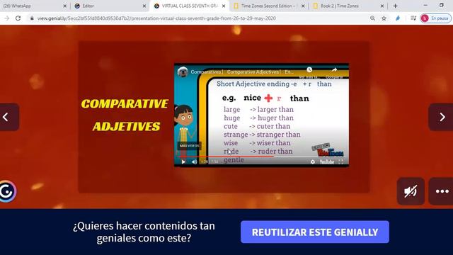 English Class 7 Grade. The Comparative Adjective 26 MAY 2020 смотреть онлайн
