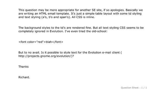 HTML : CSS support in the Evolution e-mail client смотреть онлайн