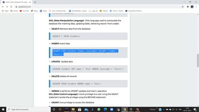 Write a SQL statement for implementing ALTER,UPDATE and DELETE. смотреть онлайн