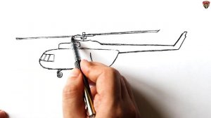 How to draw a Military Helicopter Mi 8