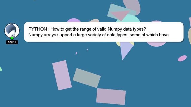 PYTHON : How to get the range of valid Numpy data types? смотреть онлайн