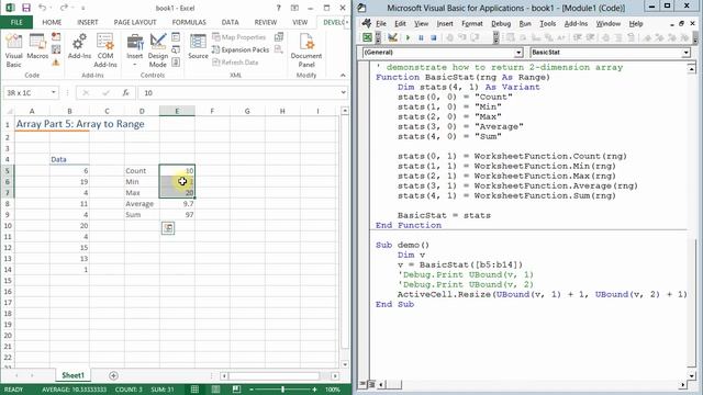สอน Excel VBA: การใช้ Array ตอนที่ 6 (2 dimensional Array variable to Range object) смотреть онлайн